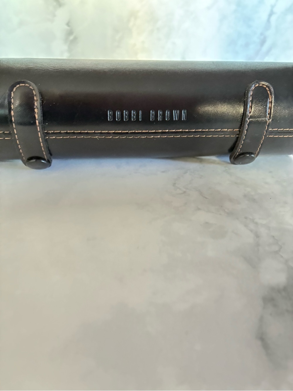 Bobbi Brown Black Cylinder Leather Makeup Brush Case